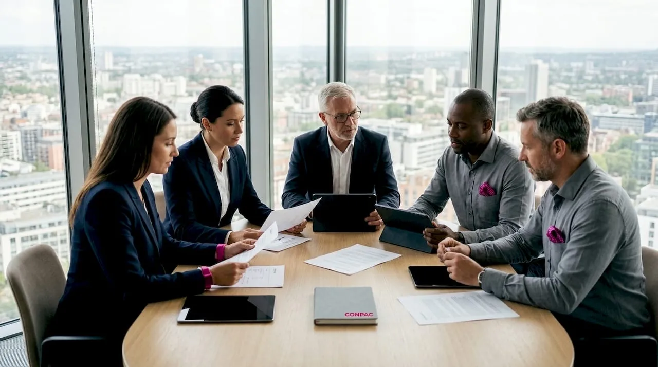 Team aziendale impegnato in una riunione strategica