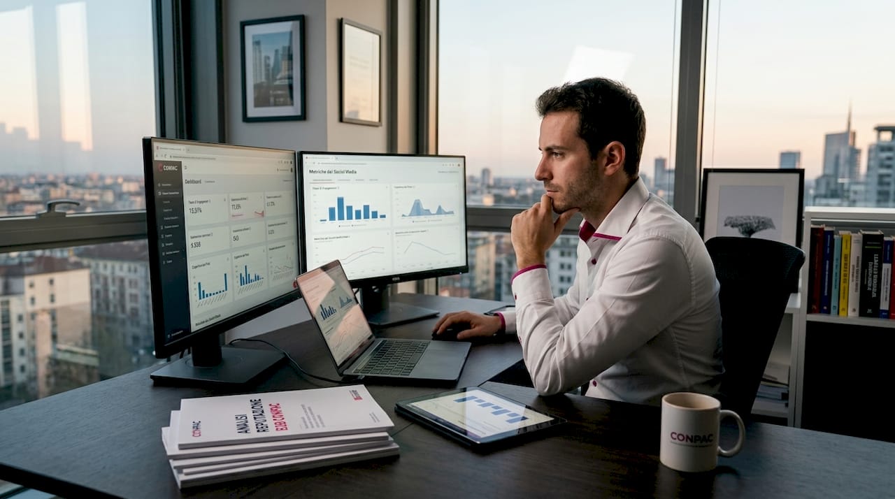 Il social media manager analizza i dati sull’interazione degli utenti